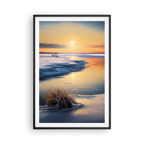 Poster in black frame - Winter Sunset - 61x91 cm