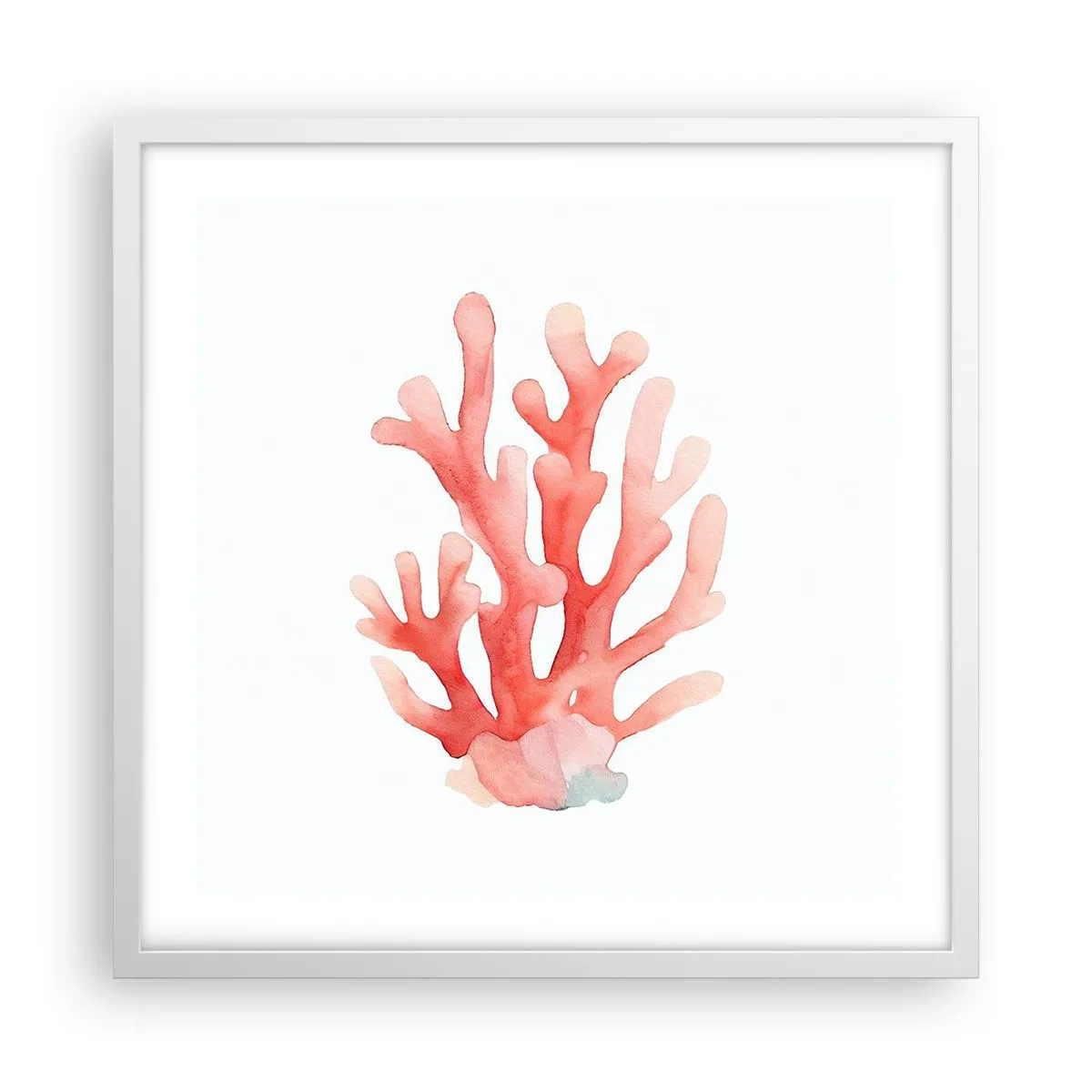 Poster in white frmae - Coral Colour Colars - 50x50 cm