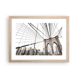 Poster in light oak frame - New York Cathedral - 40x30 cm