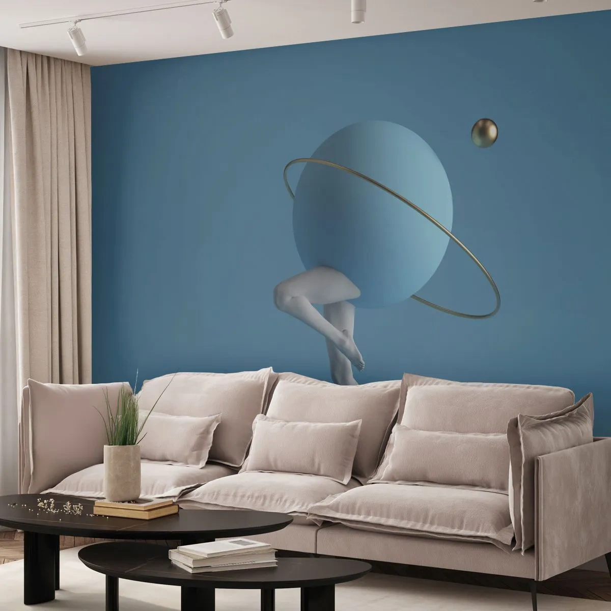 Photo Wallpaper Standard Eco - And Planets Are Going Crazy - Abstraction, Legs, Three-dimensional - 450x315 cm