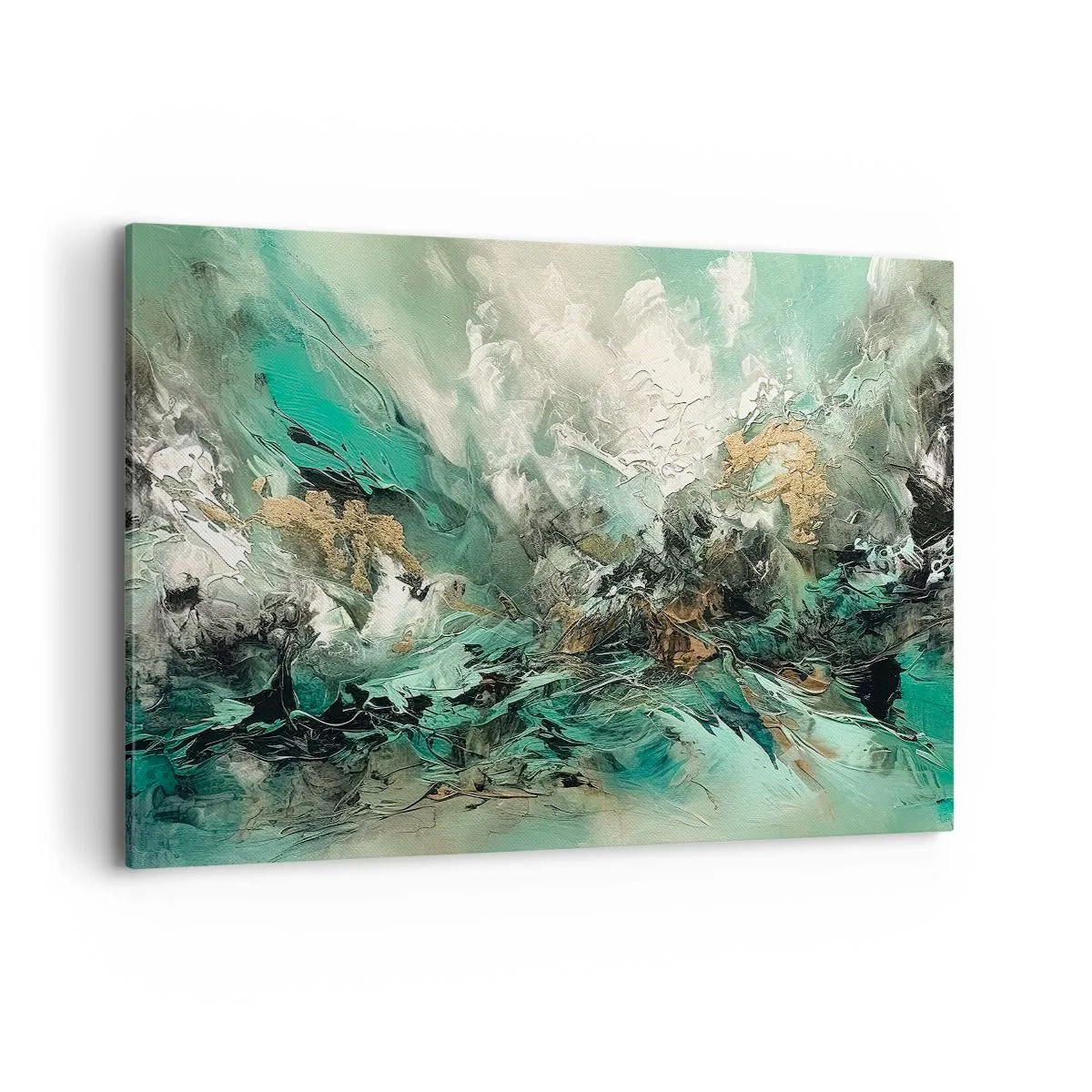 Canvas picture - Emerald and Black Lump - 120x80 cm