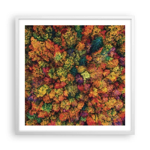 Poster in white frmae - Bouquet of Autumn Flowers - 60x60 cm
