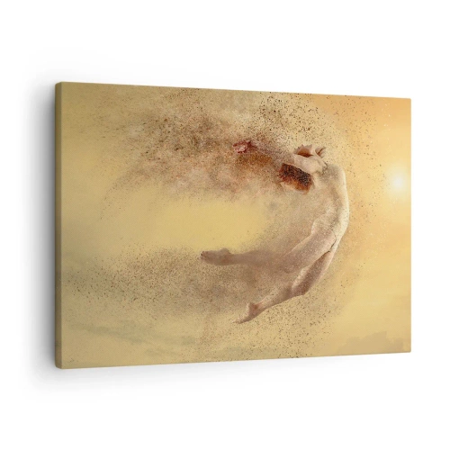 Canvas picture - A figure in dynamic movement with a disintegration effect - 70x50cm - In Dancing Exaltation - Modern wall decoration for the living room and bedroom ARTTOR