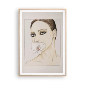 Poster in light oak frame - Symbol of Elegance and Beauty - 70x100 cm