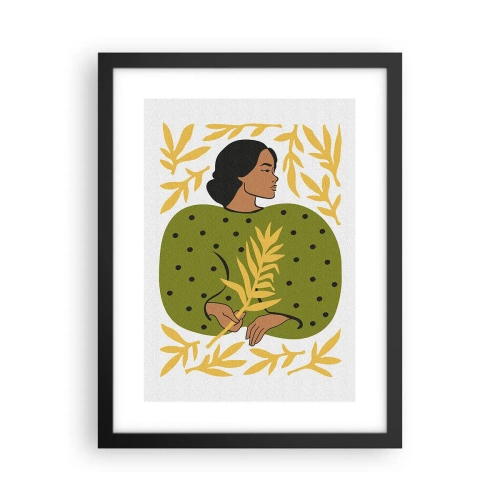 Poster in black frame - Hawaian Girl - 30x40 cm