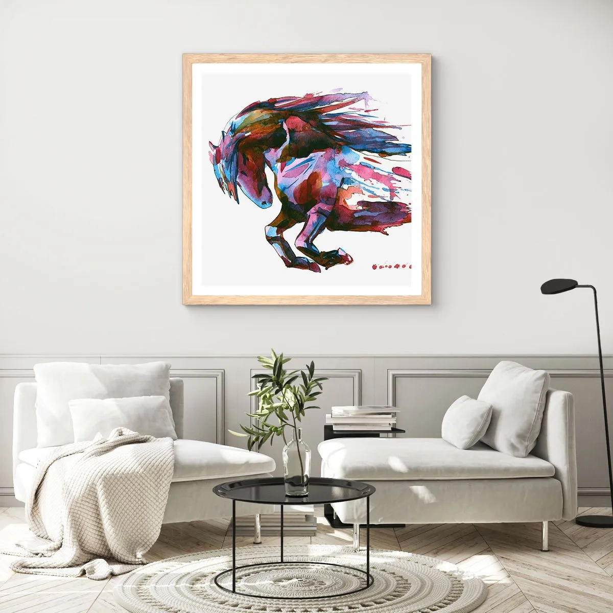 Poster in light oak frame - In Elation - 40x40 cm
