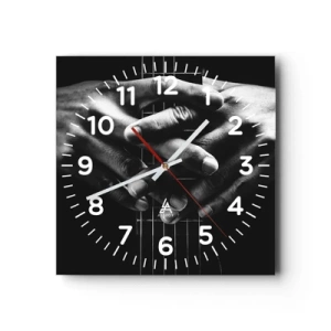 Wall clock - Clock on glass - Artist's Prayer - 40x40 cm