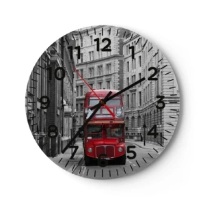 Wall clock - Clock on glass - Routine Doesn't Have to Be Grey - 30x30 cm