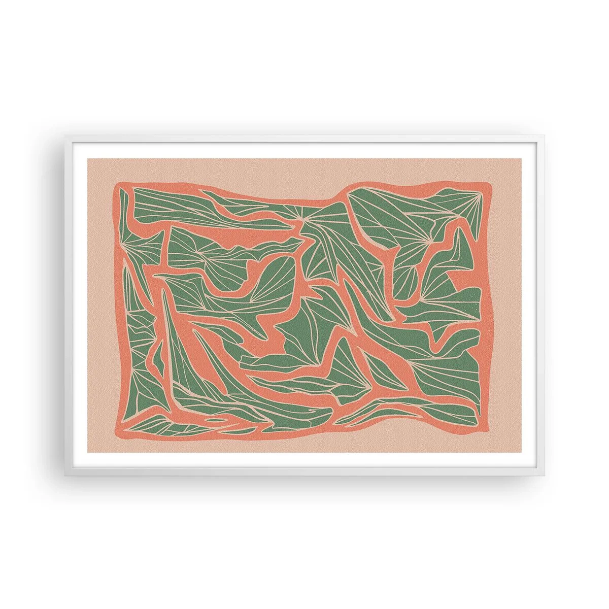 Poster in white frmae - Struggles of Colar and Green - 100x70 cm