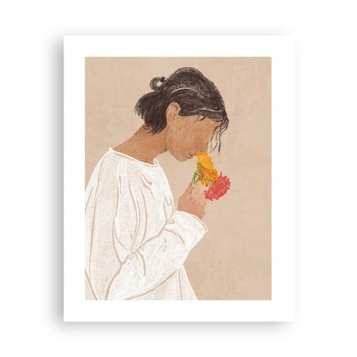 Poster - Girl and Flowers - 40x50 cm