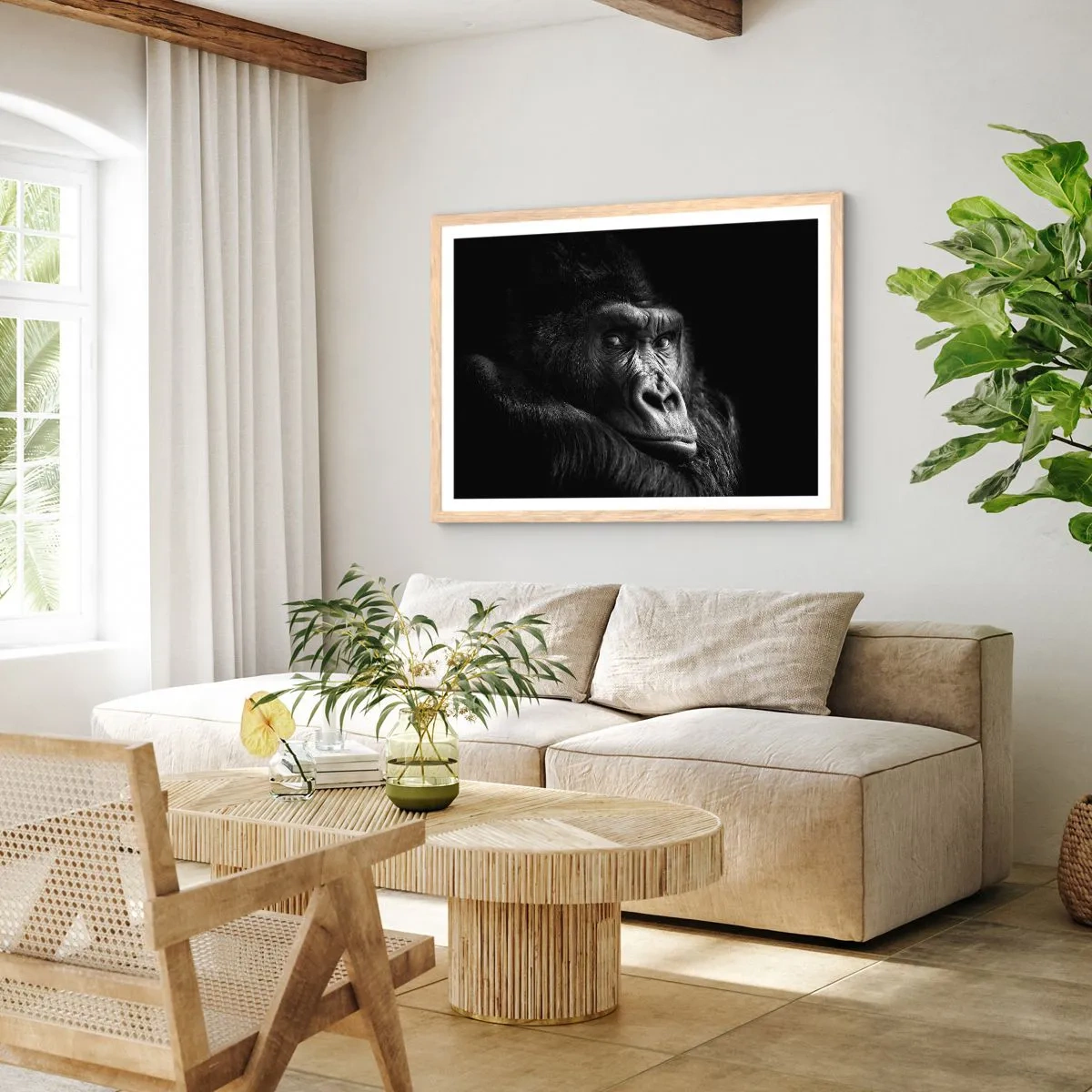 Poster in light oak frame - What Are You Looking At? - 100x70 cm