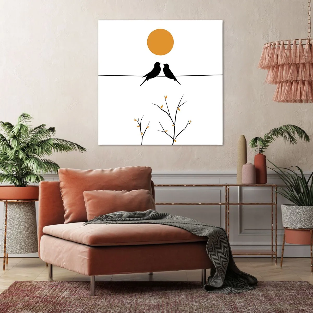 Canvas picture - Nightingale Evening - 70x70 cm