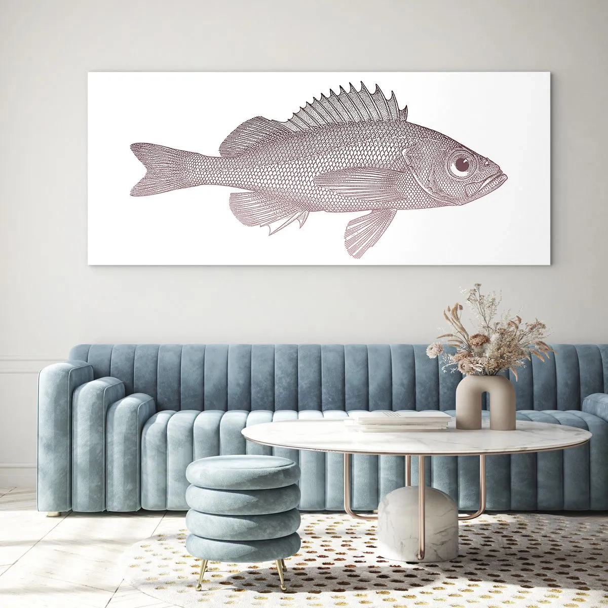 Glass picture - Big-eyed Fish - 90x30 cm