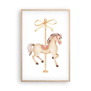 Poster in light oak frame - Graceful Trot - 61x91 cm