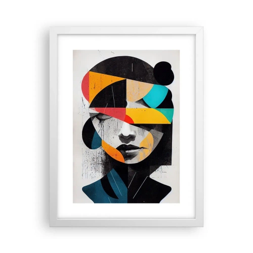 Poster in white frmae - Multicolour Portrait of the Interior - 30x40 cm