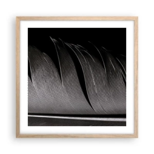 Poster in light oak frame - Feather - Wonderful Constract - 50x50 cm