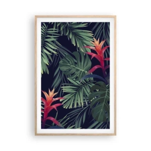 Poster in light oak frame - Burn in Green - 61x91 cm