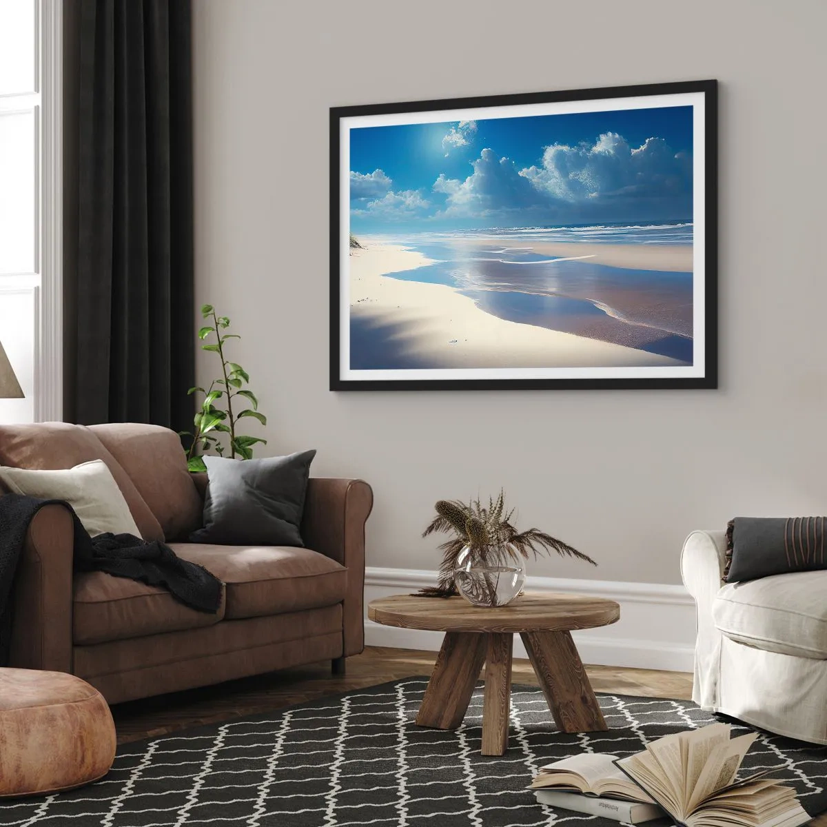 Poster in black frame - Paradise Holiday - 70x50 cm