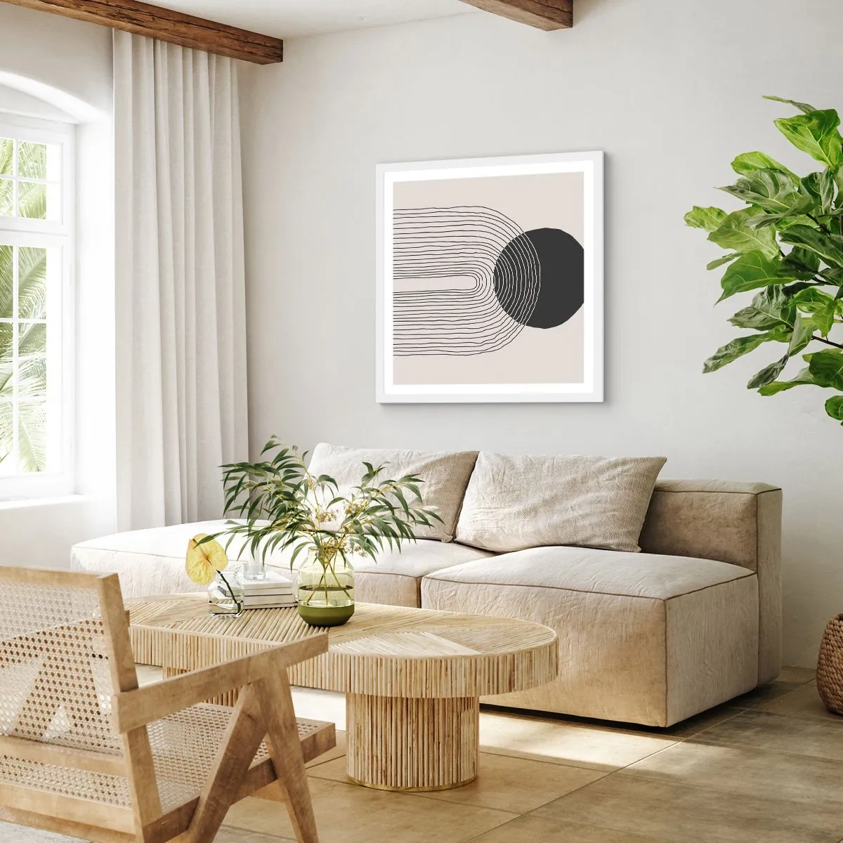 Poster in white frmae - Trembling and Certainty - 60x60 cm