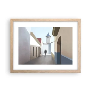 Poster in light oak frame - Sunny Walk - 40x30 cm