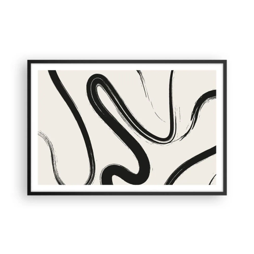 Poster in black frame - Black and White Fancy - 91x61 cm