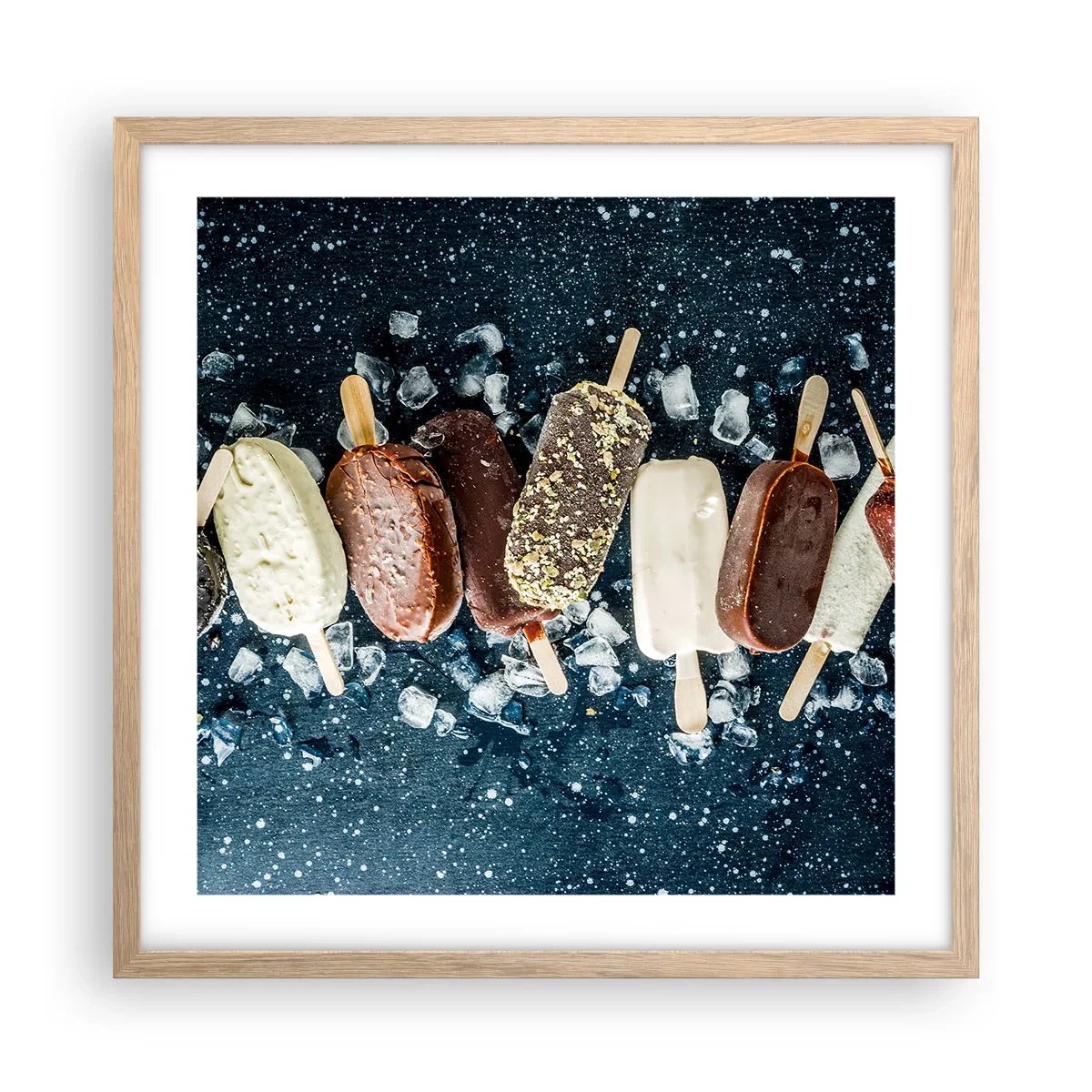 Poster in light oak frame - Taste of the Hot Summer - 50x50 cm