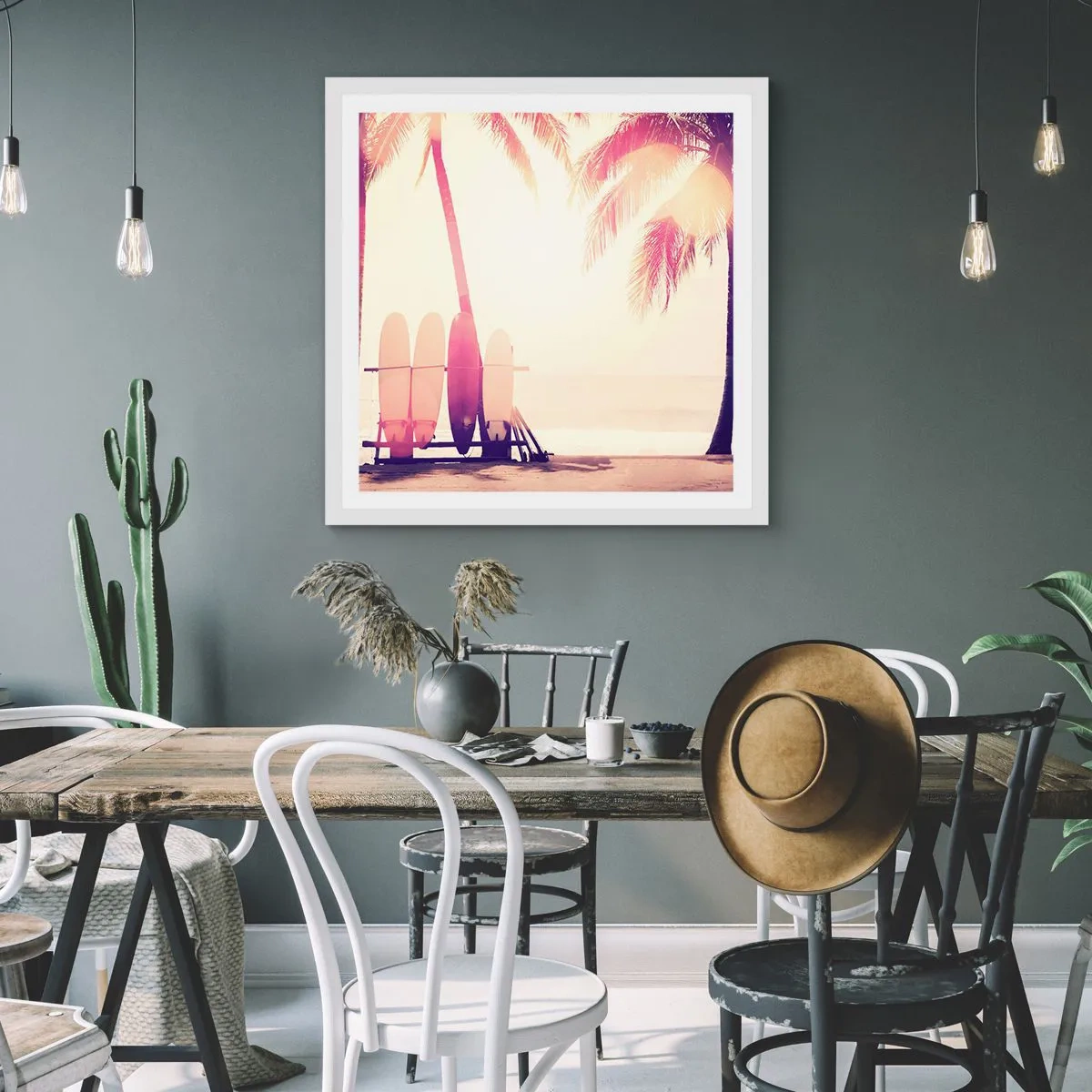 Poster in white frmae - It Will Be a Wonderful Day - 30x30 cm