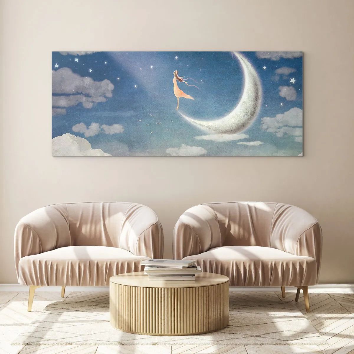Glass picture - Blue Suitor - 90x30 cm