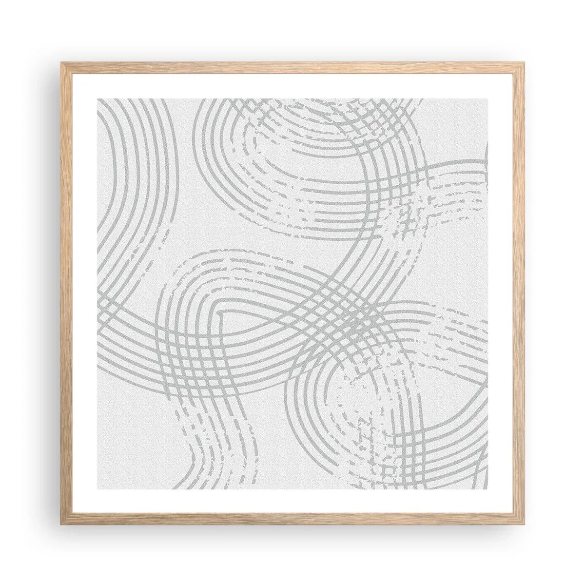 Poster in light oak frame - No Straight Line - 60x60 cm