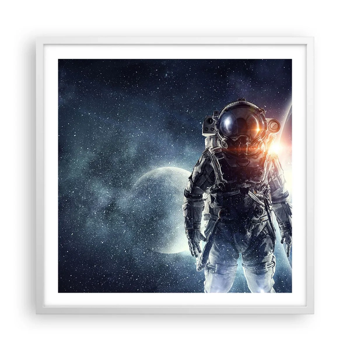 Poster in white frmae - Space Adventure - 60x60 cm