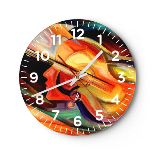 Wall clock - Clock on glass - All Is Tuned Up - 40x40 cm
