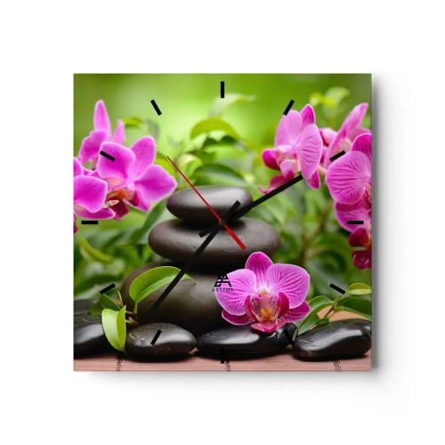 Wall clock - Clock on glass - Pyramid of Peace - 40x40 cm