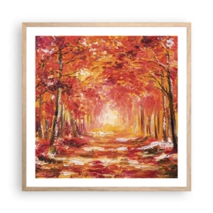 Poster in light oak frame - Copper Forest - 60x60 cm