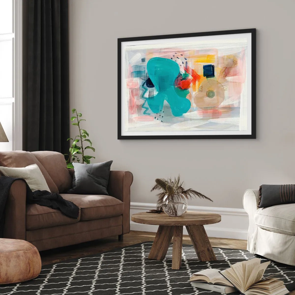 Poster in black frame - Colourful Game - 40x30 cm