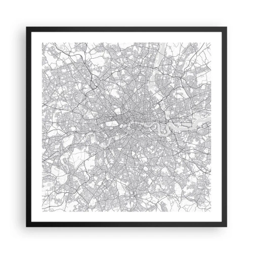 Poster in black frame - Map of London Maze - 60x60 cm