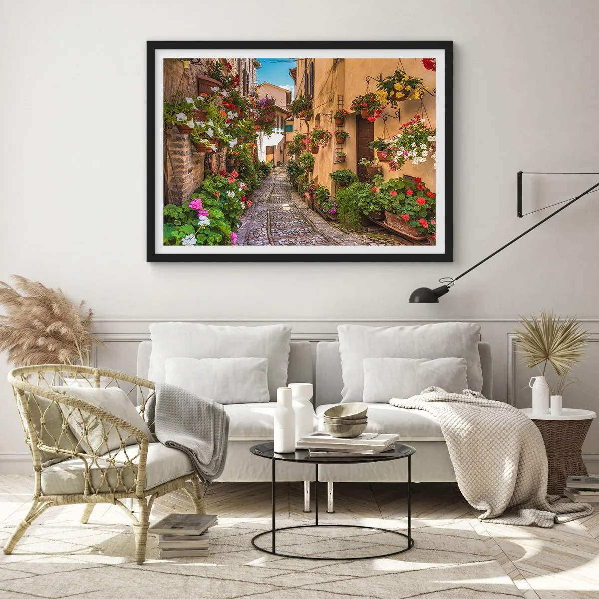 Poster in black frame - Italian Back Street - 100x70 cm