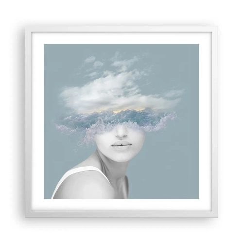 Poster in white frmae - With the Head In the Clouds - 50x50 cm