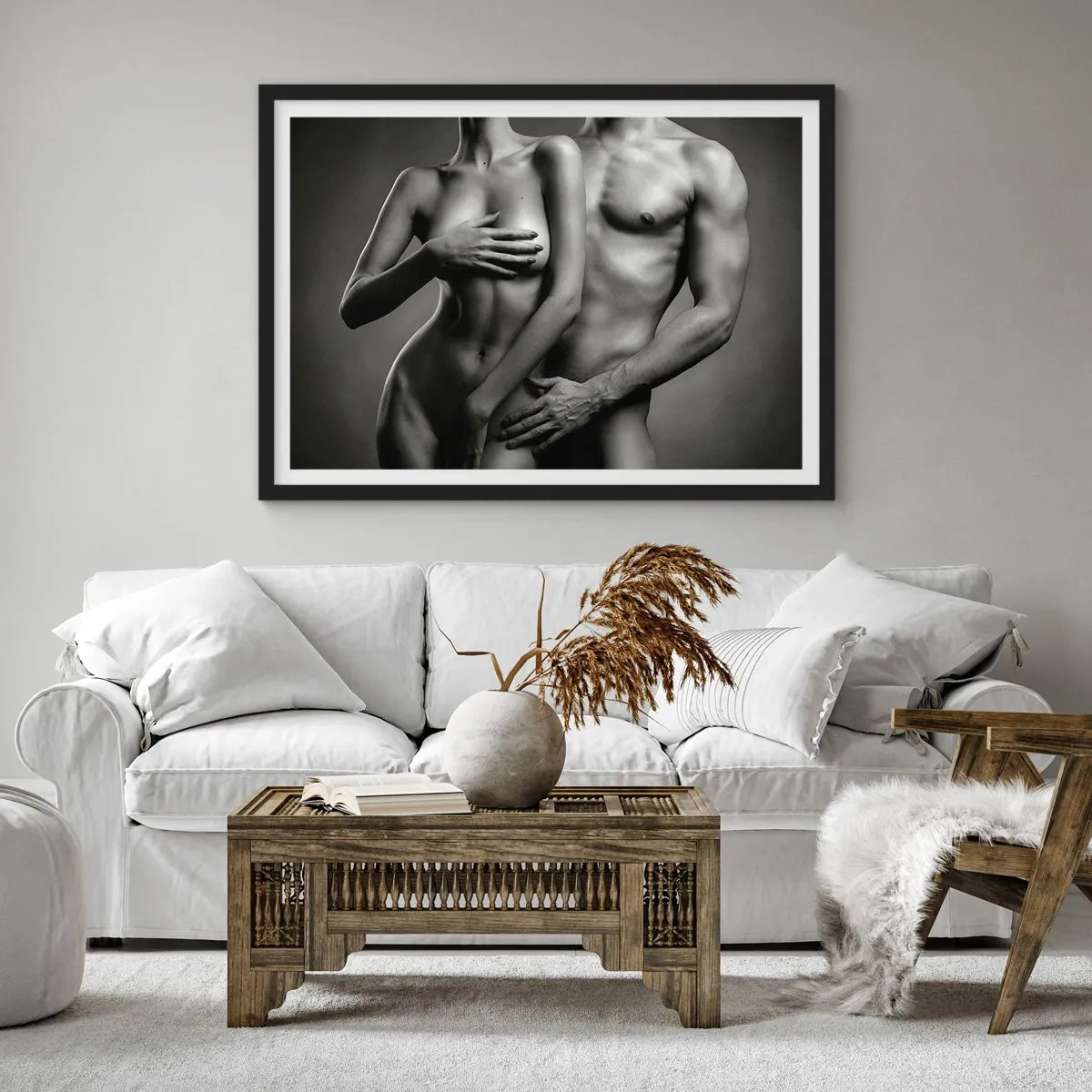 Poster in black frame - Adam and Eve - 100x70 cm