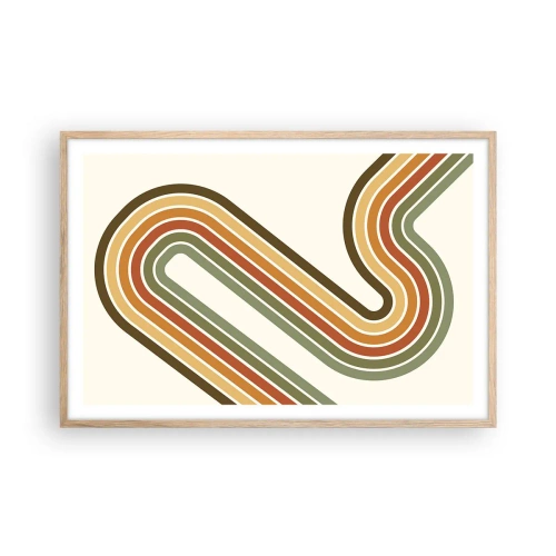 Poster in light oak frame - Zigzaging towards the Goal - 91x61 cm