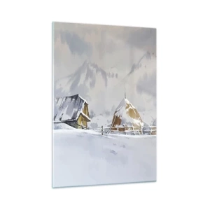 Glass picture - In a Snowy Valley - 50x70 cm