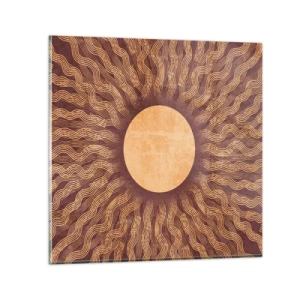 Glass picture - Sun Icon - 30x30 cm