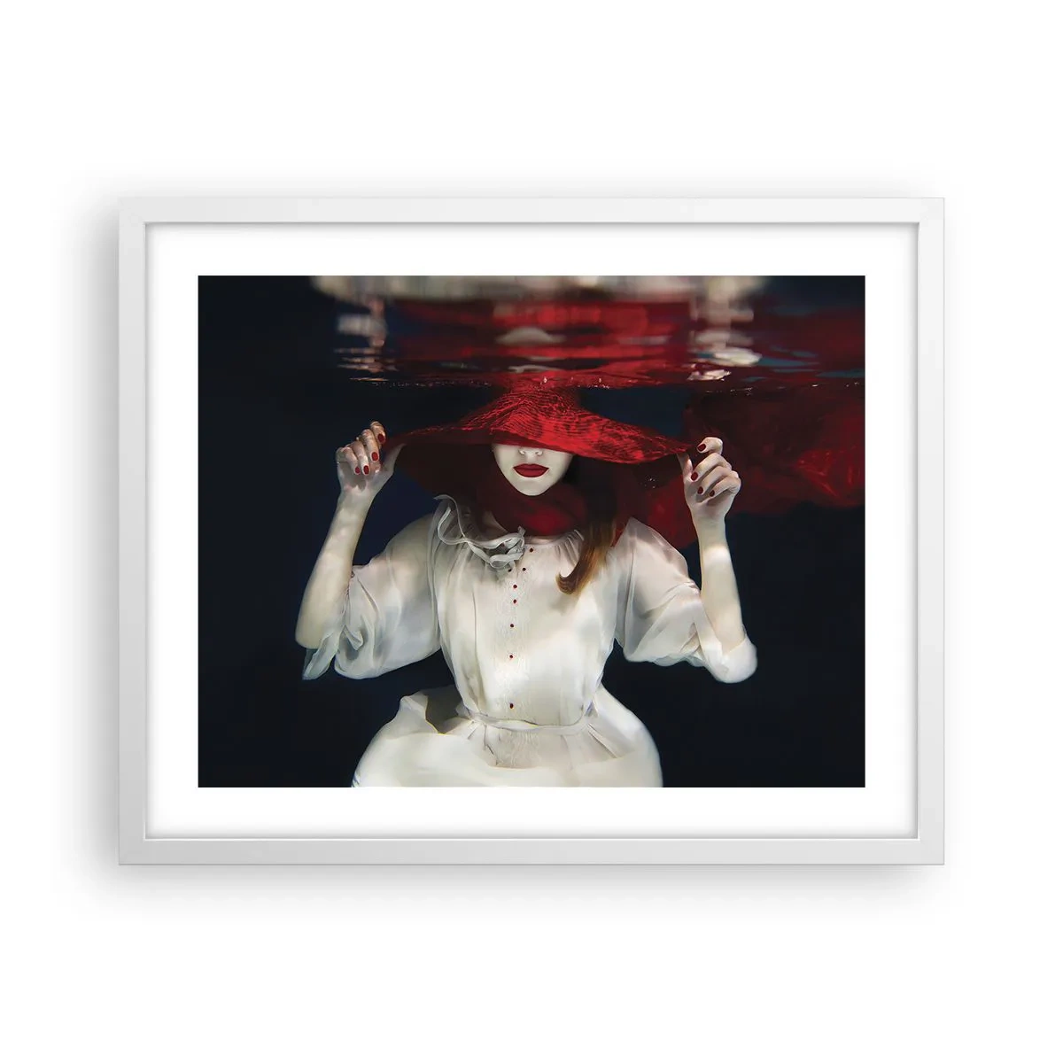 Poster in white frmae - Mysterious Woman - 50x40 cm
