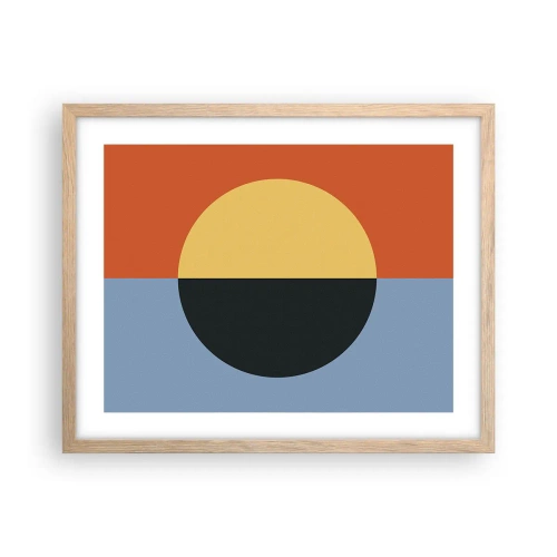 Poster in light oak frame - Composition of Warm and Cool - 50x40 cm