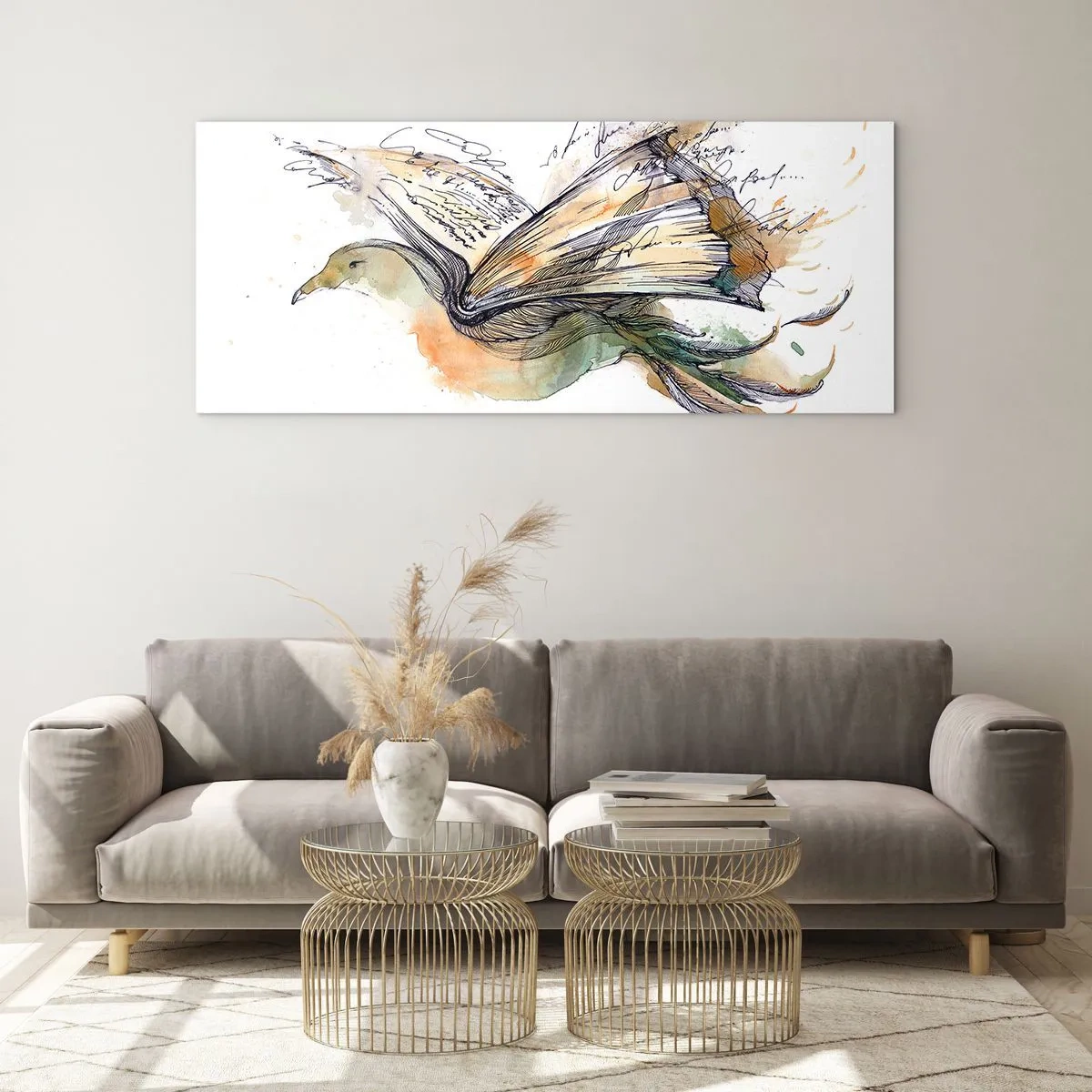 Glass picture - On The Wings Of Poetry - 90x30 cm