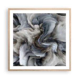 Poster in light oak frame - Stone and Flower - 60x60 cm