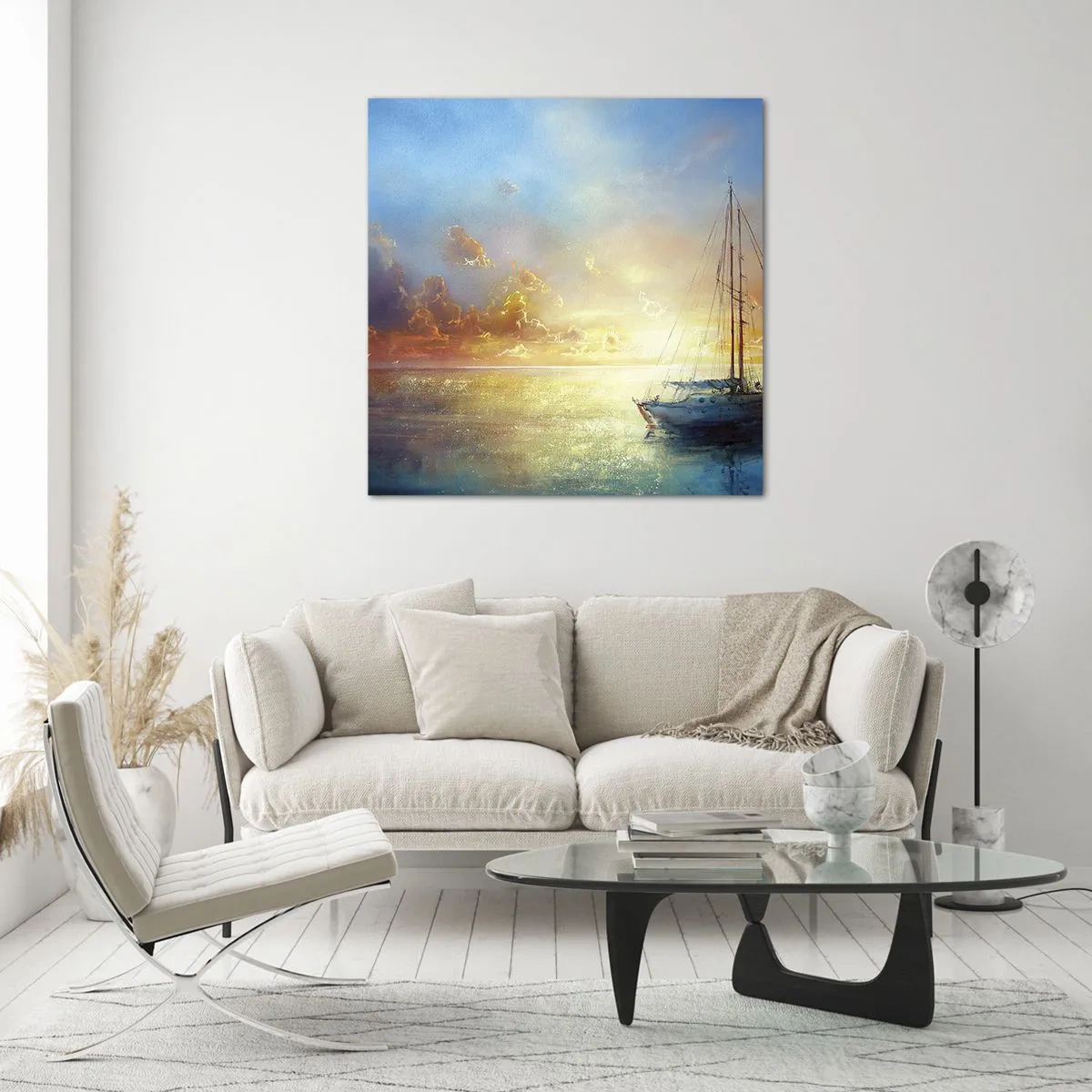 Glass picture - In a Golden Bay - 40x40 cm