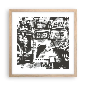 Poster in light oak frame - Order or Chaos? - 40x40 cm