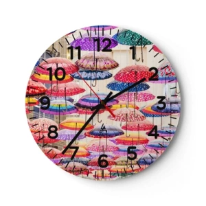 Wall clock - Clock on glass - City Meadow - 40x40 cm