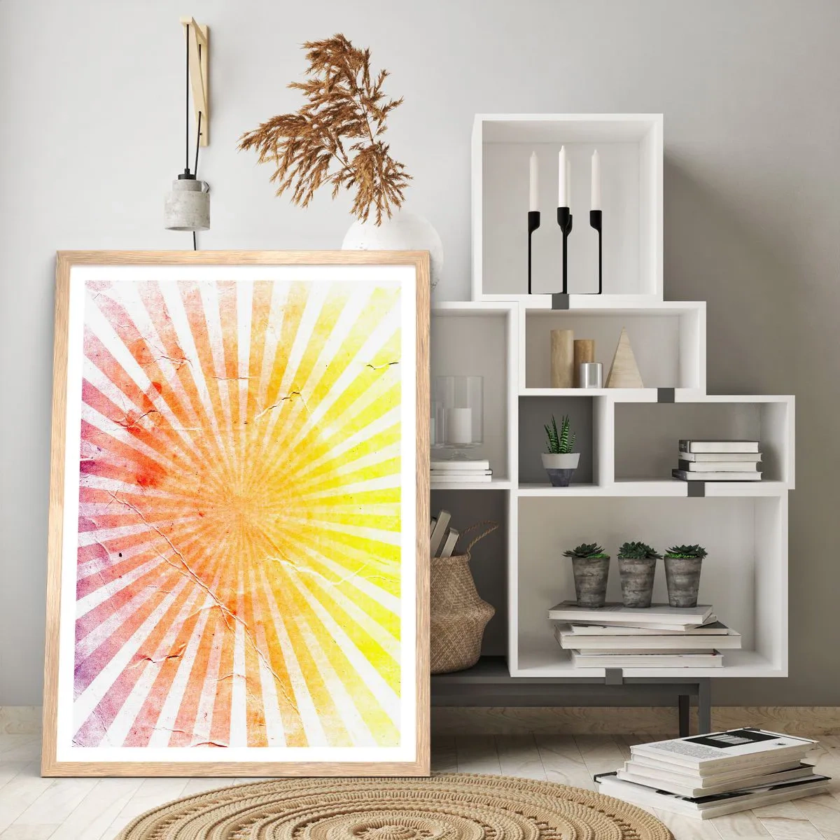 Poster in light oak frame - Sunrises and Sunsets - 40x50 cm