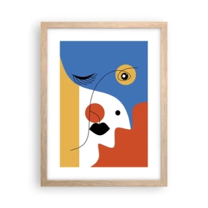 Poster in light oak frame - Deconstructed Potrait - 30x40 cm